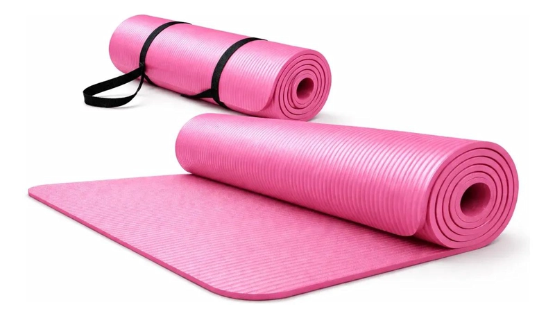 COLCHONETA PARA YOGA Y PILATES EXTRA GRUESA DE 10 MM COLOR ROSA - 1