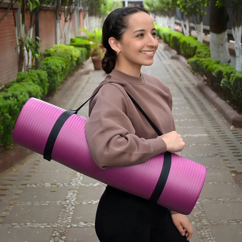 COLCHONETA PARA YOGA Y PILATES EXTRA GRUESA DE 10 MM COLOR ROSA - 5