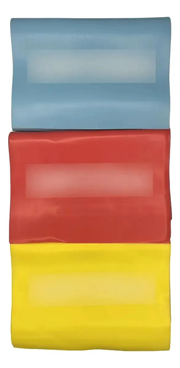 KIT DE 3 BANDAS ELASTICAS DE RESISTENCIA 150X15 CM COLOR AMARILLO - 1