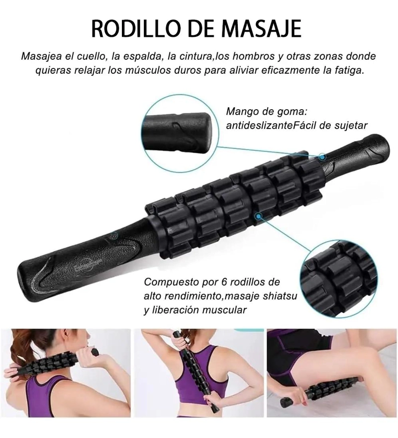 SET COMPLETO DE RODILLOS PARA ELONGACION Y MASAJE CON FOAM PARA YOGA - 3