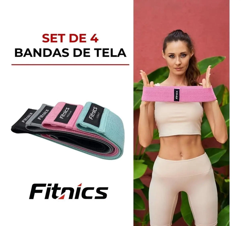 SET DE 4 BANDAS ELASTICAS DE RESISTENCIA PARA EJERCICIO EN TELA - 2