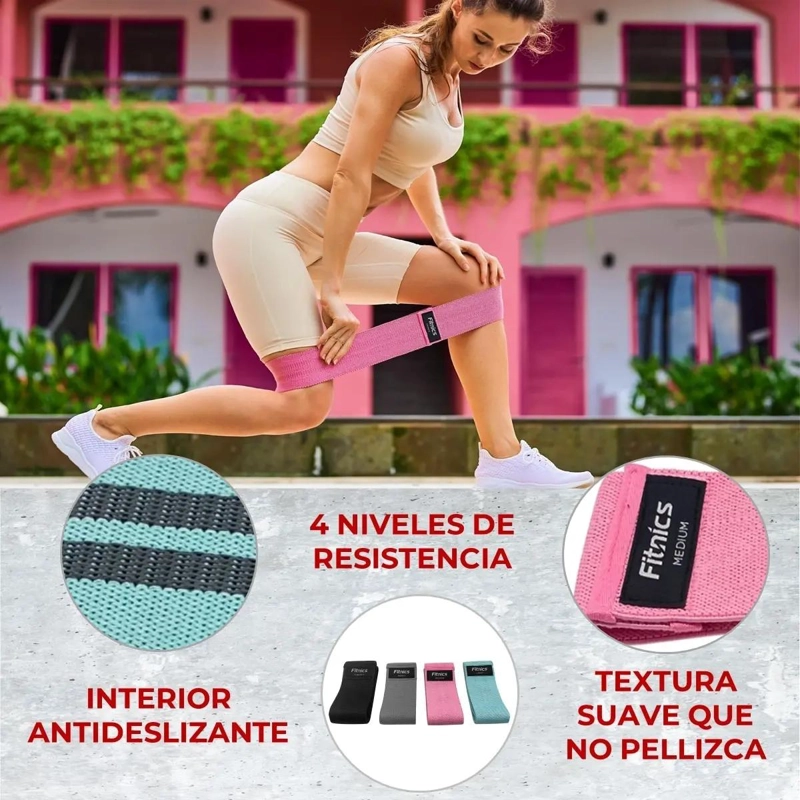 SET DE 4 BANDAS ELASTICAS DE RESISTENCIA PARA EJERCICIO EN TELA - 3