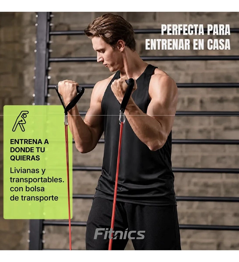 SET DE 5 BANDAS ELASTICAS DE RESISTENCIA PARA ENTRENAMIENTO FITNESS - 2