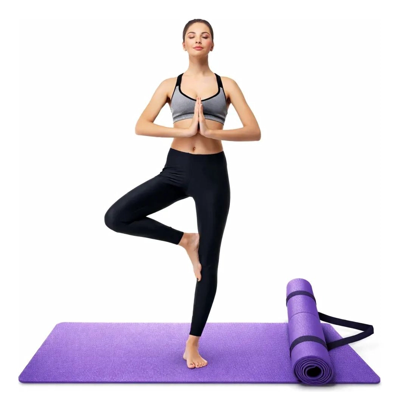 TAPETE DE YOGA TPE 6MM PARA EJERCICIO Y PILATES CON CORREA - 1