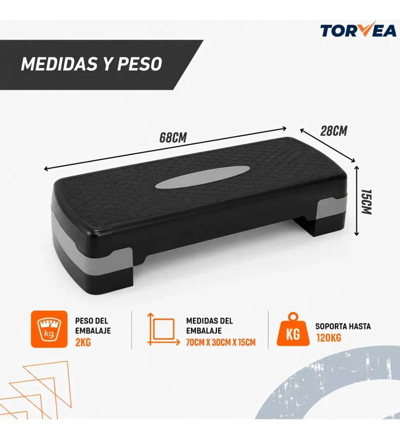 BANCO PARA AEROBIC Y FITNESS CON 2 NIVELES ANTIDESLIZANTE - 2