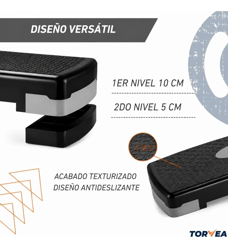 BANCO PARA AEROBIC Y FITNESS CON 2 NIVELES ANTIDESLIZANTE - 3