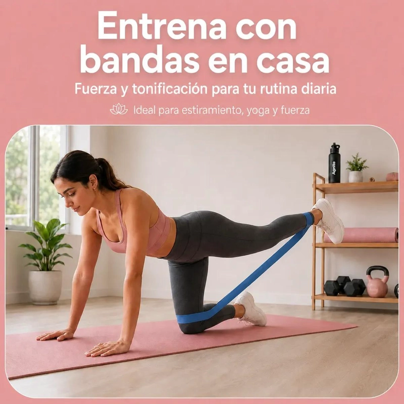 SET DE 4 BANDAS ELASTICAS PARA EJERCICIO Y RESISTENCIA MULTIUSO - 2