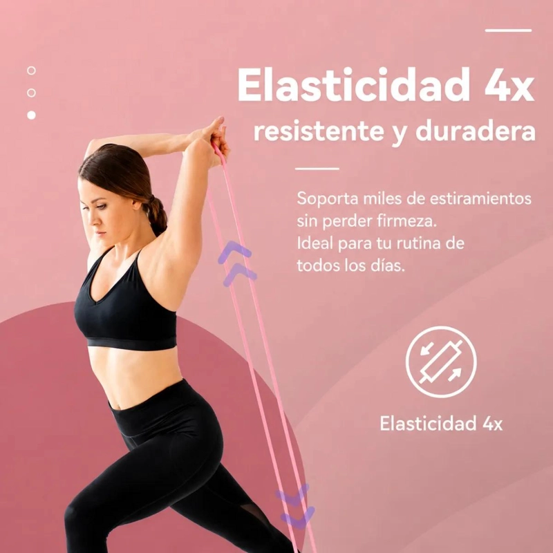 SET DE 4 BANDAS ELASTICAS PARA EJERCICIO Y RESISTENCIA MULTIUSO - 3