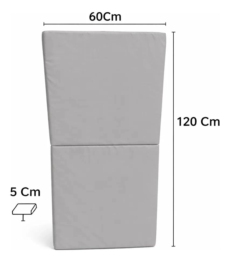 COLCHONETA DEPORTIVA DE ECOCUERO GRIS 120X60X5 CM PARA EJERCICIOS - 5