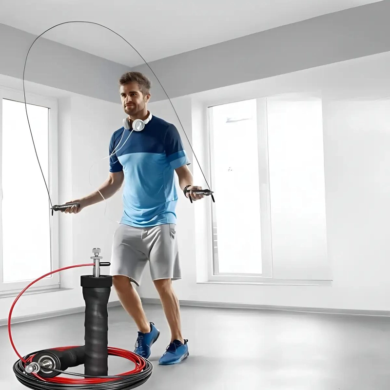 CUERDA DE SALTO AJUSTABLE CON RODAMIENTOS PARA ENTRENAMIENTO CROSSFIT - 2
