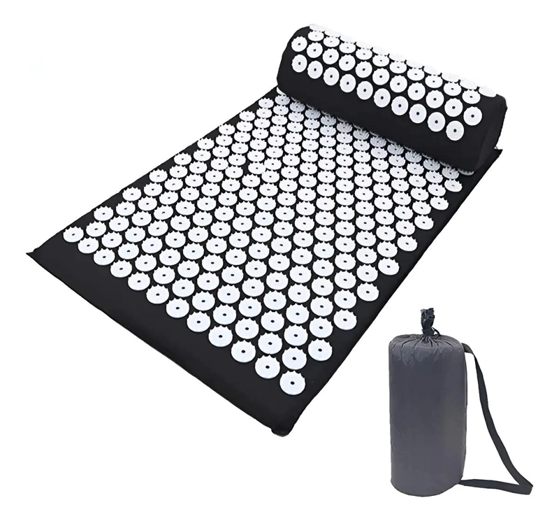 TAPETE DE YOGA ANTIDESLIZANTE PLEGABLE CON PUNTOS DE ACUPRESION NEGRO - 1