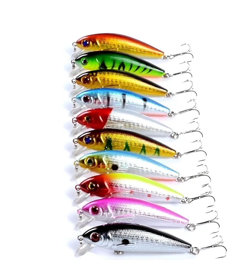 PACK DE 10 SEÑUELOS DE PESCA DE 7.2 CM PARA LENGUADO Y CORVINA - 1