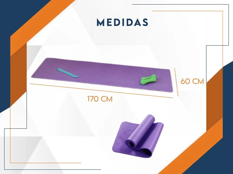 MAT DE YOGA ANTIDESLIZANTE PLEGABLE 170X60 CM GROSOR 10 MM COLOR VIOLETA - 4