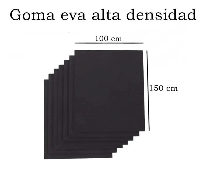 PLANCHA DE GOMA EVA NEGRA ALTA DENSIDAD 8MM 1,5X1 METROS - 2