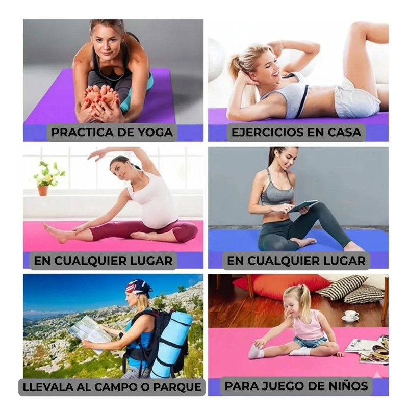 COLCHONETA DE YOGA ANTIDESLIZANTE DE 10MM PARA PILATES Y FITNESS - 2