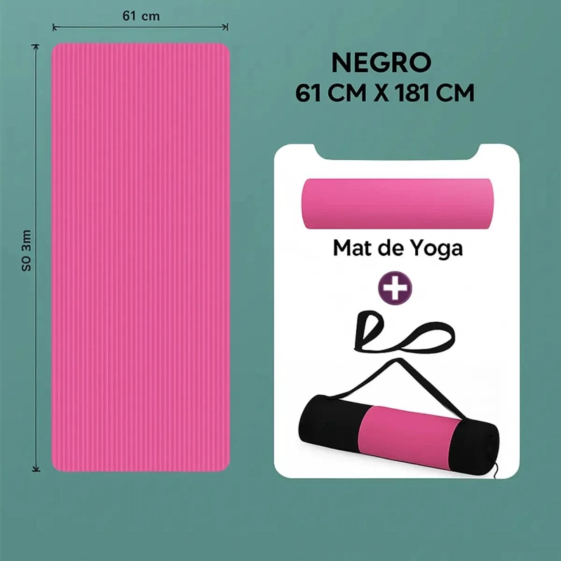 COLCHONETA DE YOGA ANTIDESLIZANTE DE 10MM PARA PILATES Y FITNESS - 5