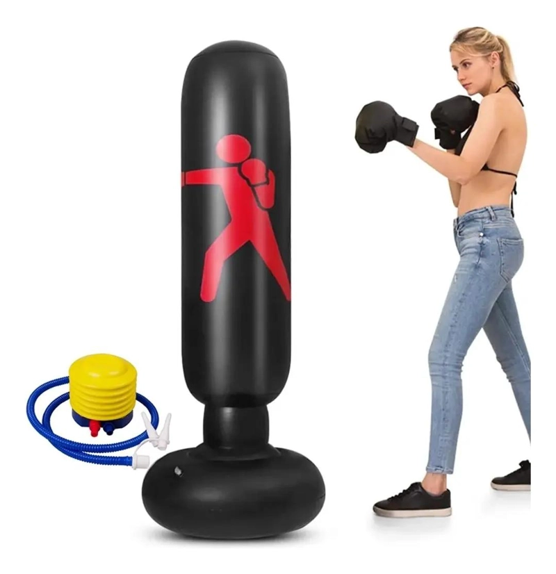 SACO DE BOXEO INFLABLE PARA ENTRENAMIENTO Y PRACTICA DEPORTIVA - 1