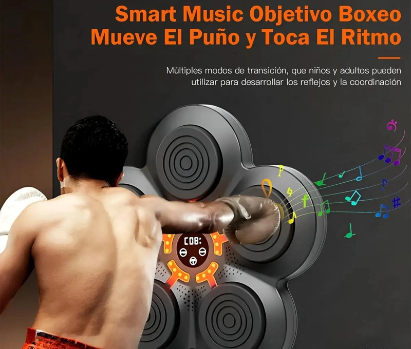 MAQUINA DE BOXEO CON SACO DE PARED Y FUNCION MUSICAL PARA ENTRENAMIENTO - 5