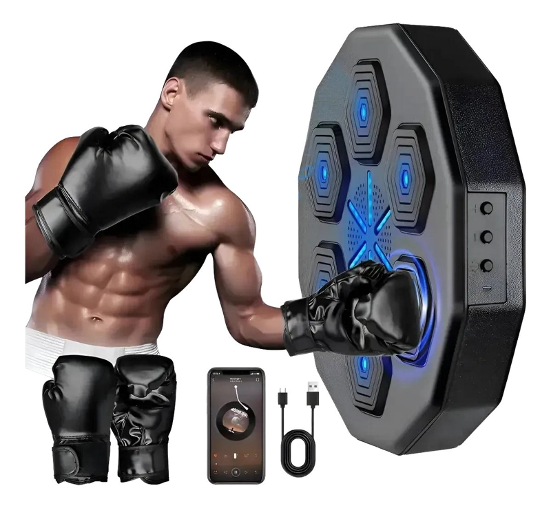 MAQUINA DE BOXEO PARA KARATE Y ARTES MARCIALES CON MUSICA Y MONTAJE EN PARED - 1