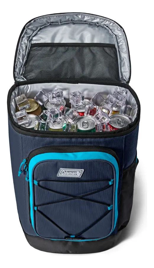 MOCHILA COOLER PARA CAMPING CON CAPACIDAD DE 30 LATAS EN COLOR AZUL - 2