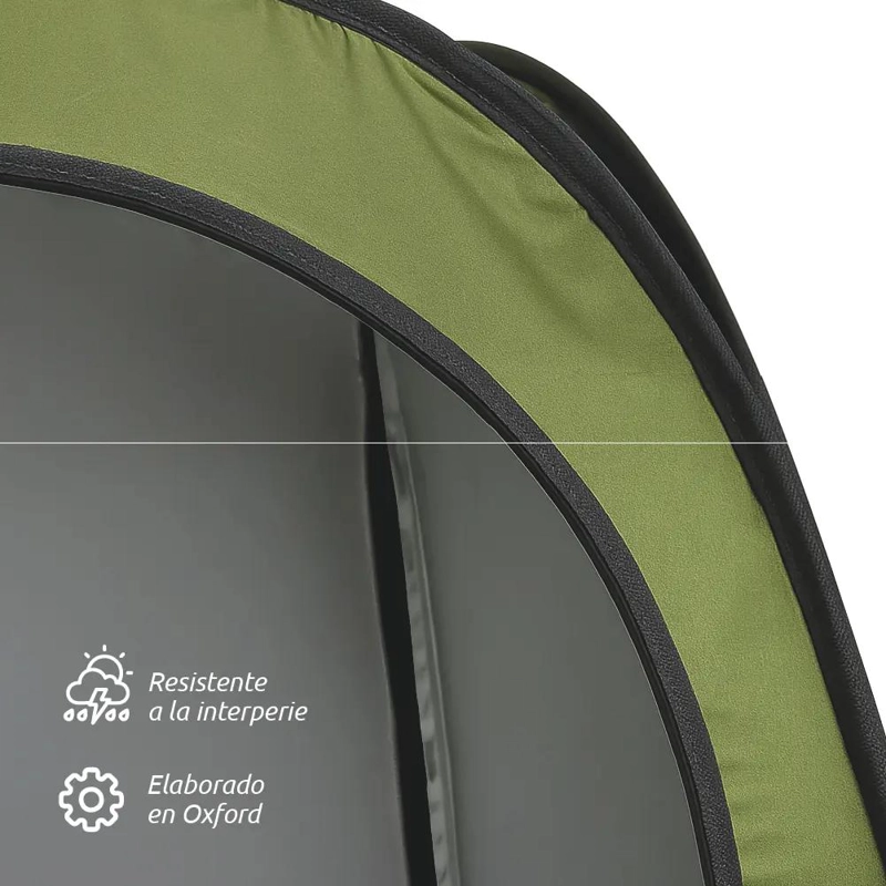 CARPA PORTATIL PARA BAÑO Y DUCHA SOLAR COLOR VERDE 190X120 CM - 5