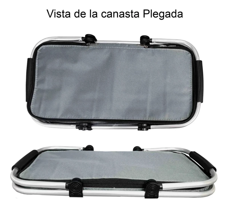 BOLSO CANASTA TE RMICA PLEGABLE NEGRO PARA PICNIC Y CAMPING - 4