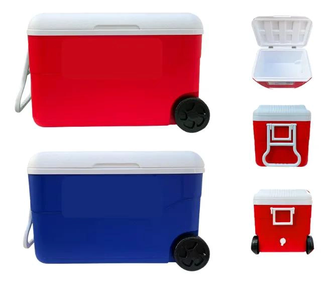NEVERA RIGIDA CON RUEDAS CAPACIDAD 50 LITROS PARA TRANSPORTE FACIL - 1