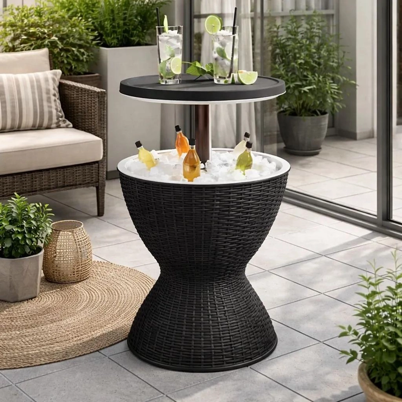 ENFRIADOR 2 EN 1 CON DISEÑO SIMIL RATTAN CAPACIDAD 19 LITROS - 4