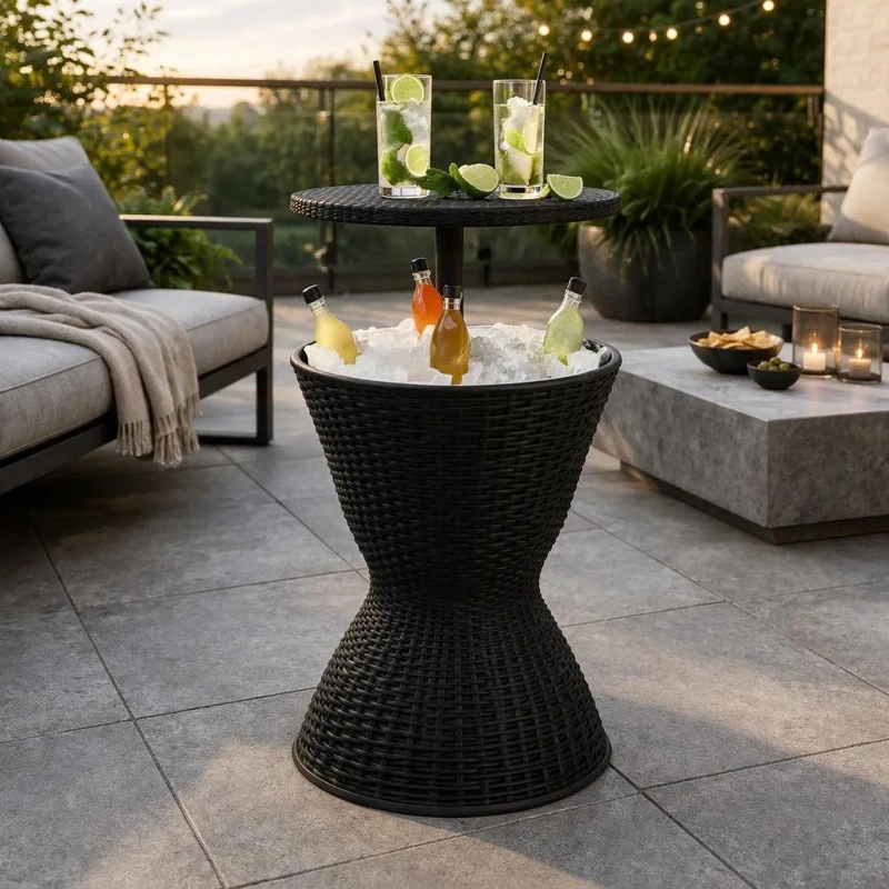 ENFRIADOR 2 EN 1 CON DISEÑO SIMIL RATTAN CAPACIDAD 19 LITROS - 5