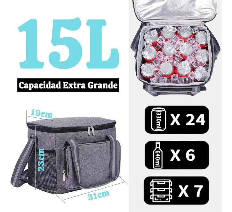 BOLSA TE RMICA PARA ALIMENTOS CON CAPACIDAD DE 15 LITROS IDEAL PARA PICNIC Y USO - 1