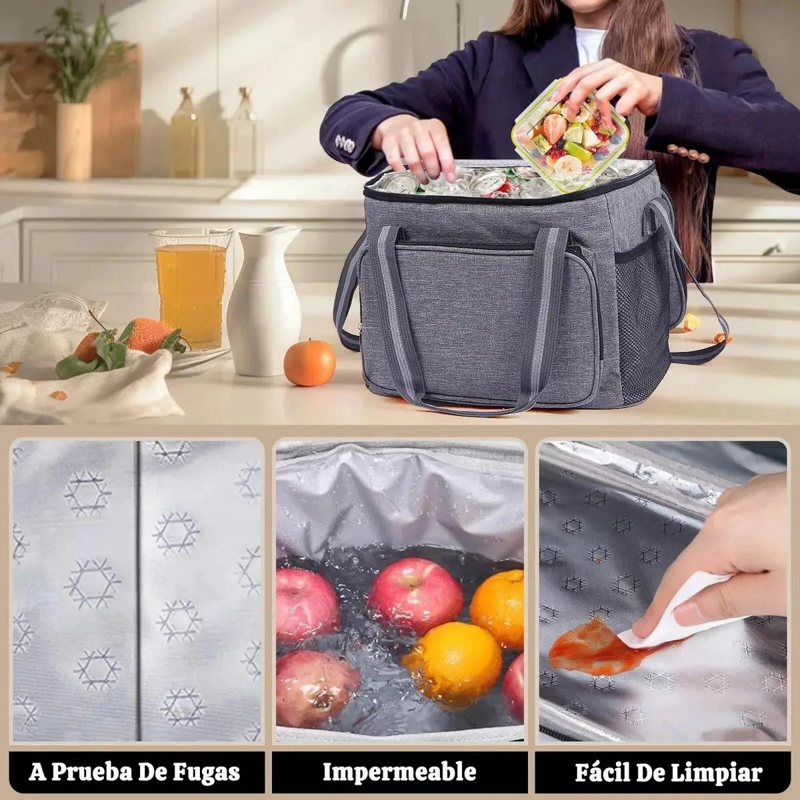 BOLSA TE RMICA PARA ALIMENTOS CON CAPACIDAD DE 15 LITROS IDEAL PARA PICNIC Y USO - 4