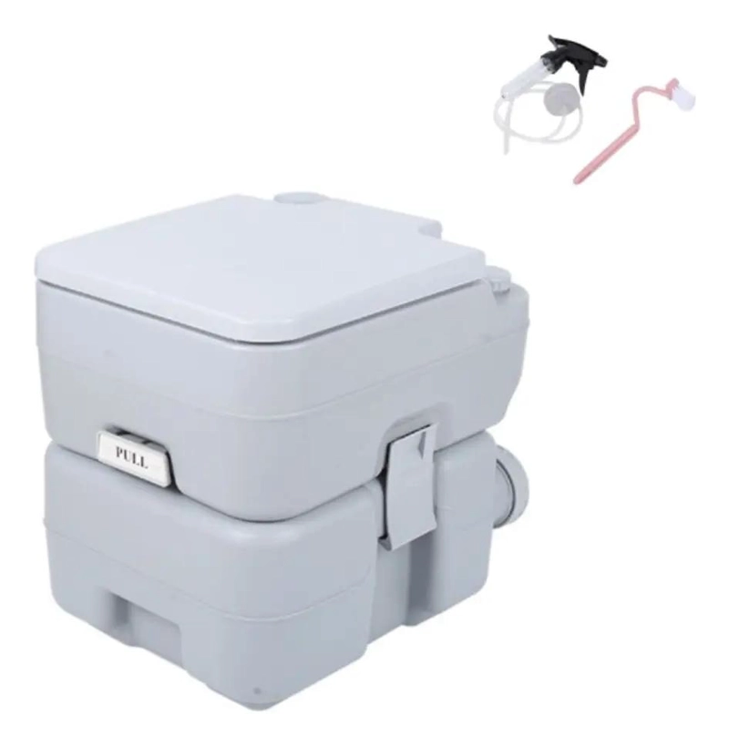INODORO PORTATIL PARA CAMPING CON CAPACIDAD DE 20 LITROS Y CEPILLO DE LIMPIEZA - 4
