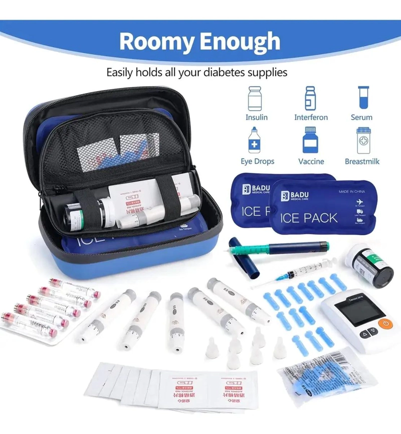 ESTUCHE PORTATIL PARA INSULINA CON 2 GELES REFRIGERANTES INCLUIDOS - 1
