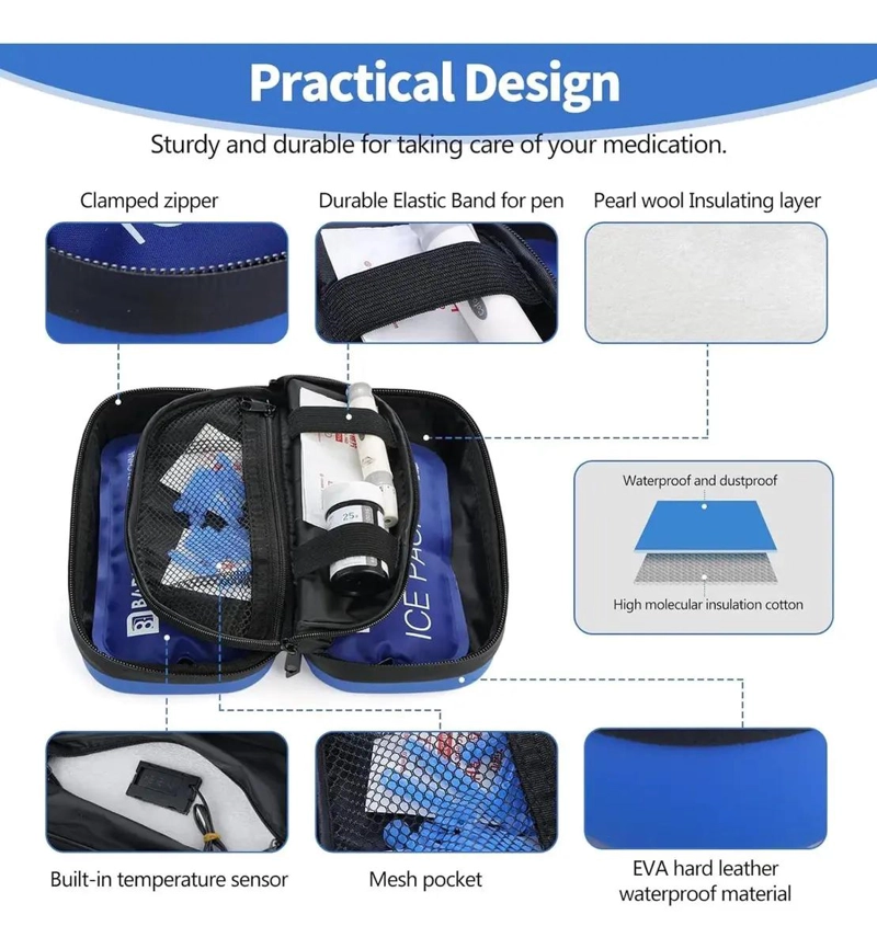 ESTUCHE PORTATIL PARA INSULINA CON 2 GELES REFRIGERANTES INCLUIDOS - 2