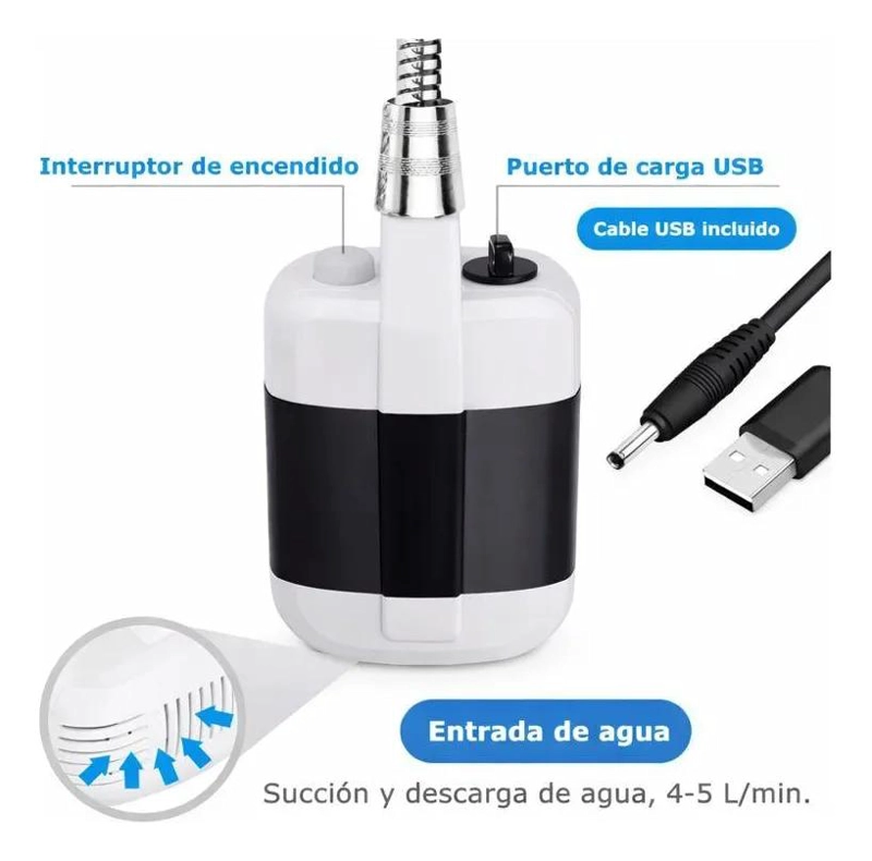 DUCHA PORTATIL RECARGABLE PARA EXTERIORES IDEAL CAMPING Y VIAJES - 3