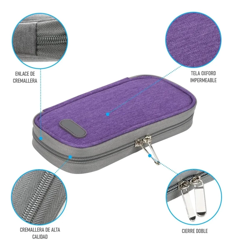 BOLSO DE VIAJE CON COMPARTIMENTO COOLER PARA MEDICAMENTOS E INSULINA - 3
