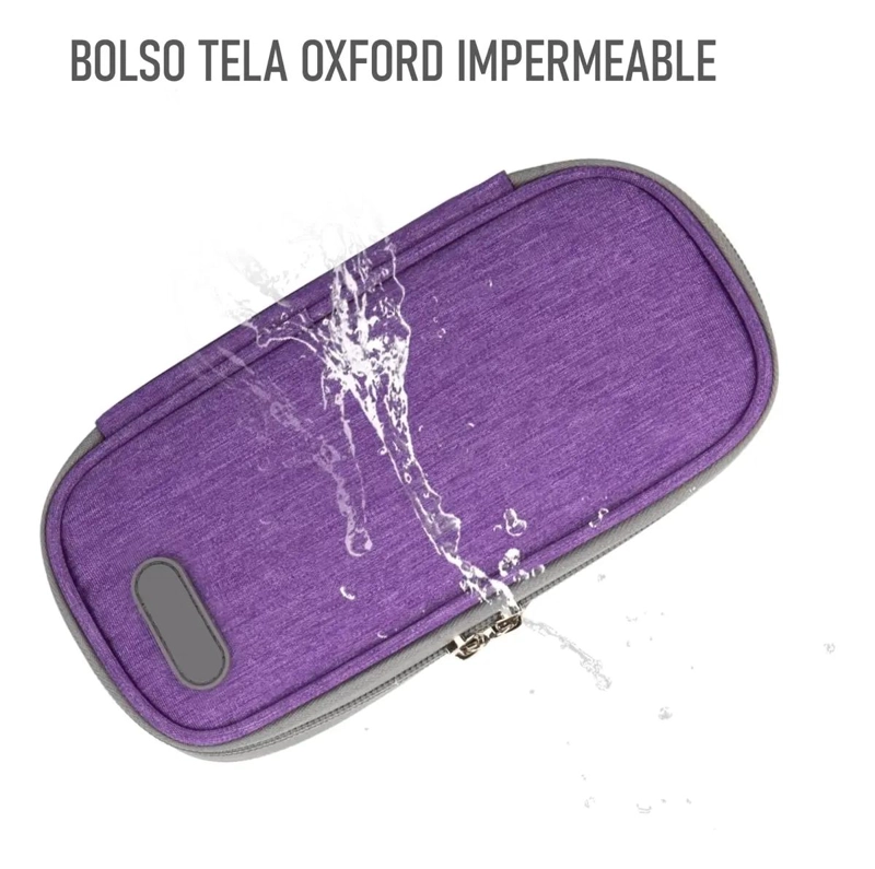 BOLSO DE VIAJE CON COMPARTIMENTO COOLER PARA MEDICAMENTOS E INSULINA - 4