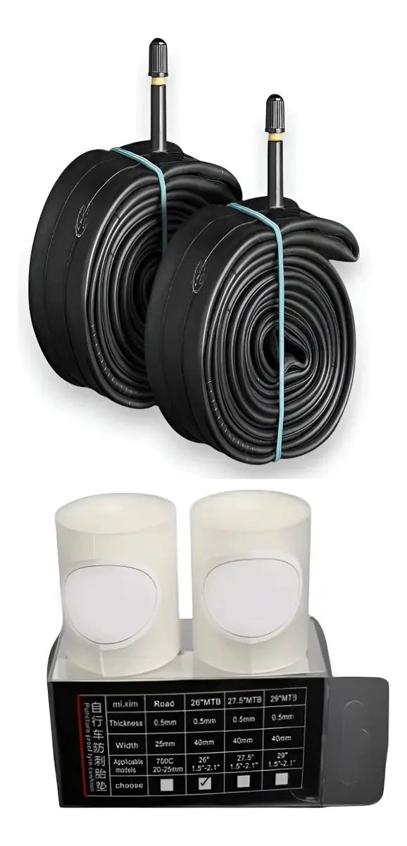 CAMARA PARA BICICLETA 27.5 CON 2 CINTAS ANTIPINCHAZOS DE REPUESTO - 1
