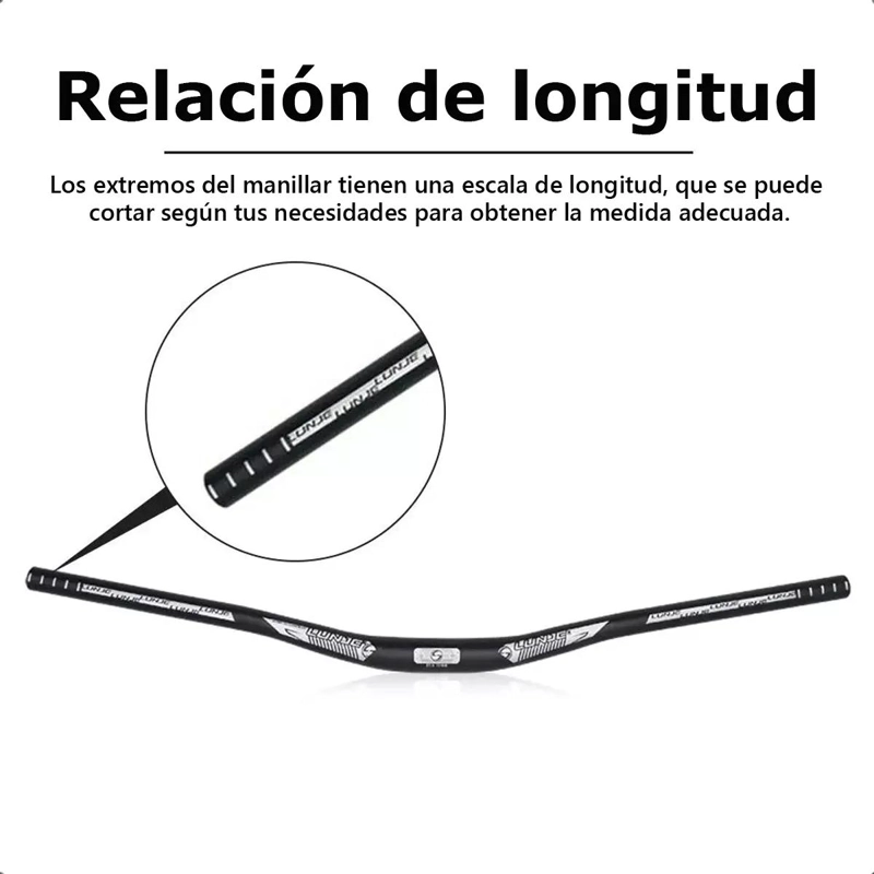 MANILLAR RISER DE ALUMINIO PARA BICICLETA DE MONTAÑA 31.8 MM 80 CM - 4
