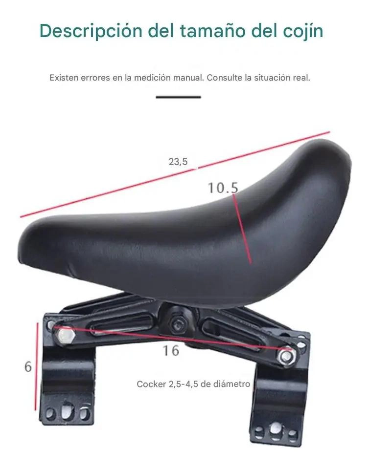 ASIENTO Y MANILLAR PARA BICICLETA INFANTIL EN COLOR NEGRO - 1