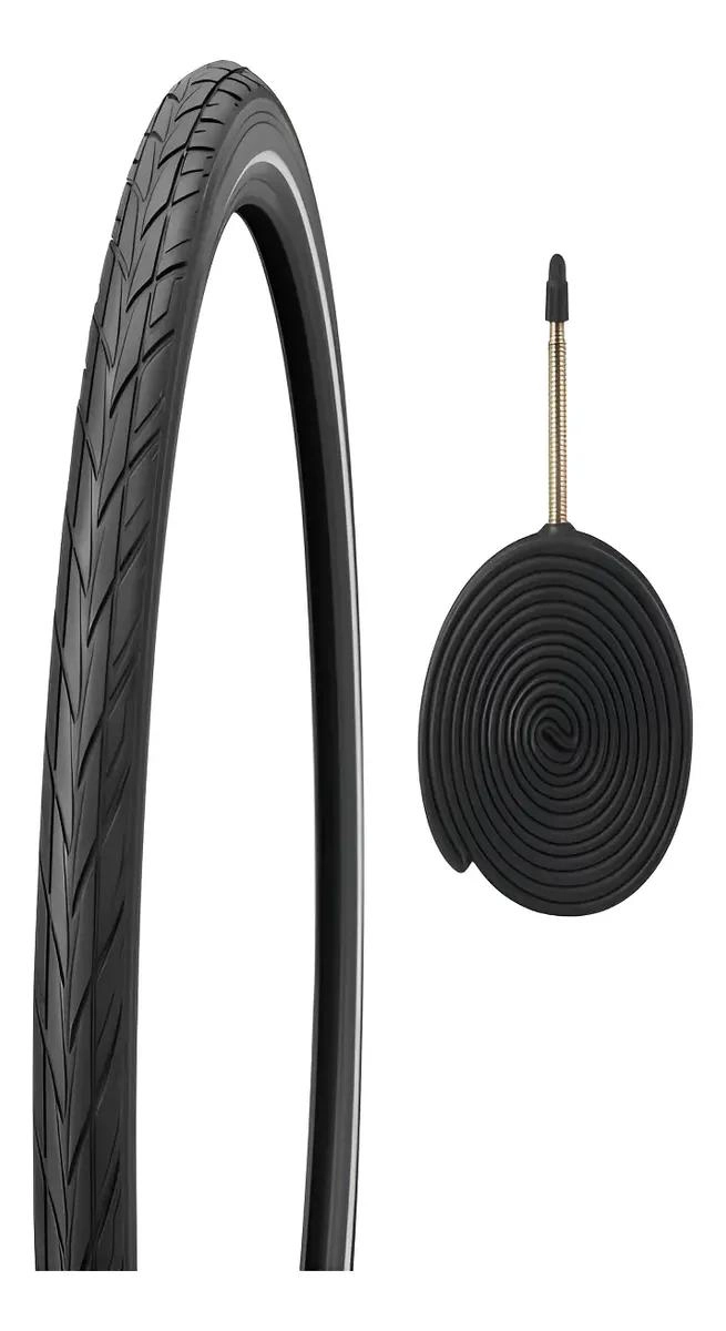 NEUMATICO PARA BICICLETA 700X28C CON CAMARA Y VALVULA FRANCESA - 1