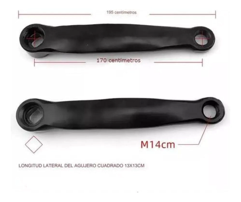 BIELA IZQUIERDA PARA BICICLETAS DE MOTOR CUADRADO Y SPINNING - 2