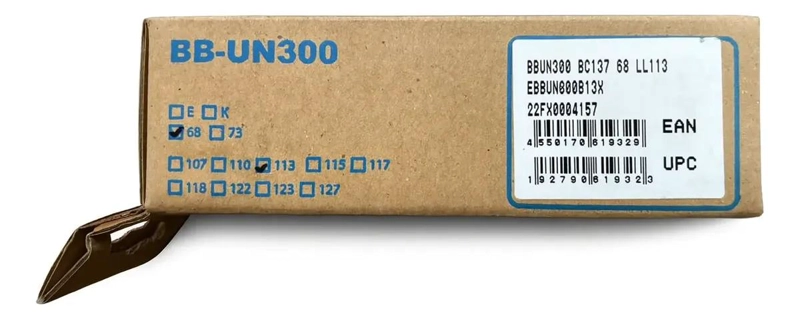EJE MOTOR SELLADO PARA BICICLETA CON MEDIDAS 113MM X 68MM - 1