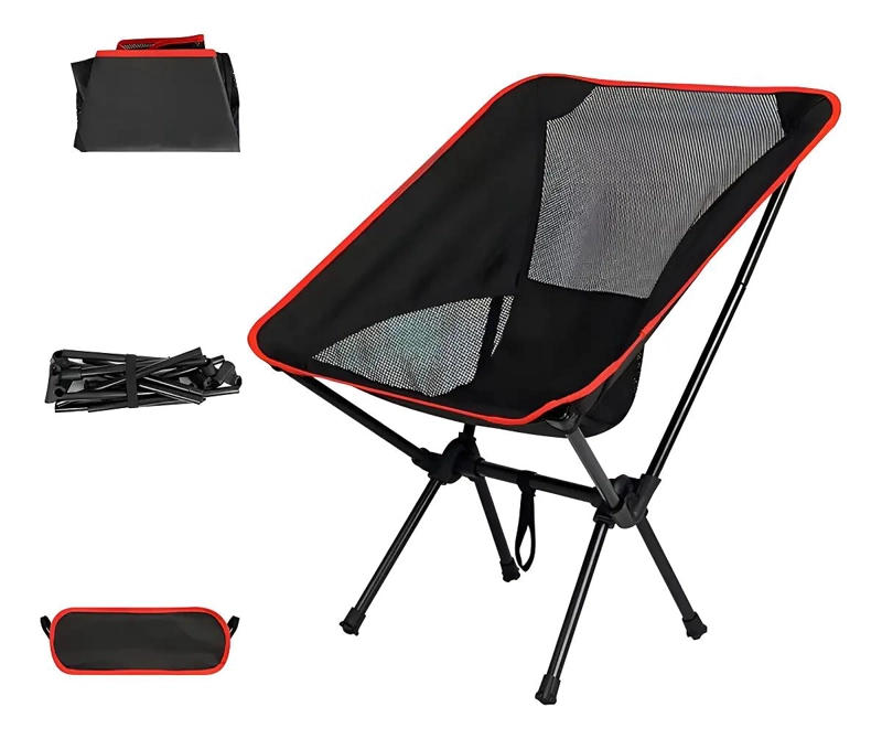 SILLA PLEGABLE PARA CAMPING CON TEJIDO OXFORD IMPERMEABLE Y CAPACIDAD DE 120 KG - 1