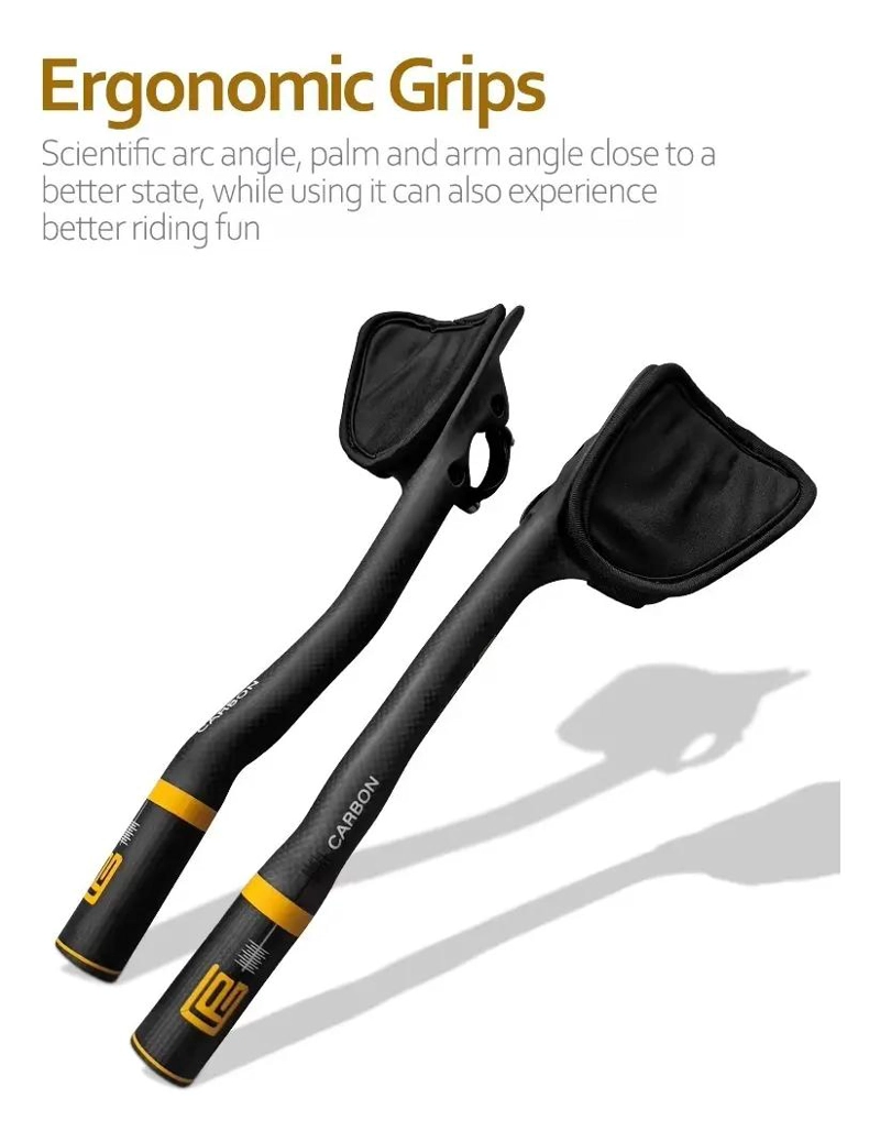 MANILLAR PARA BICICLETA DE FIBRA DE CARBONO CON DISEÑO AERO Y ASAS DE DESCANSO - 3