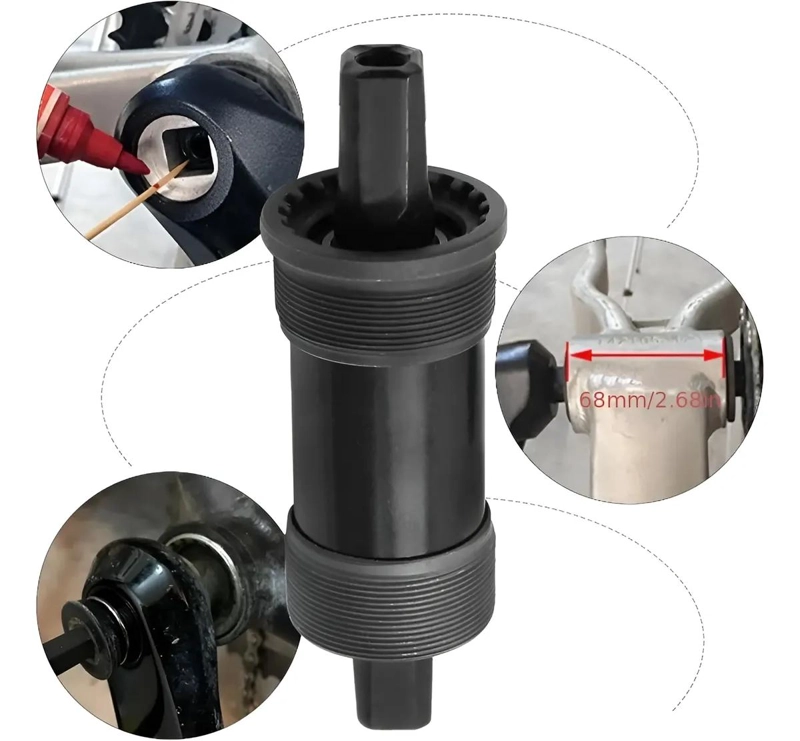 EJE DE MOTOR SELLADO PARA PEDALES DE BICICLETA 68X118 MM - 2