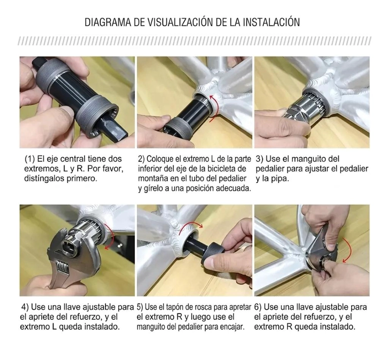 EJE DE MOTOR SELLADO PARA PEDALES DE BICICLETA 68X118 MM - 4