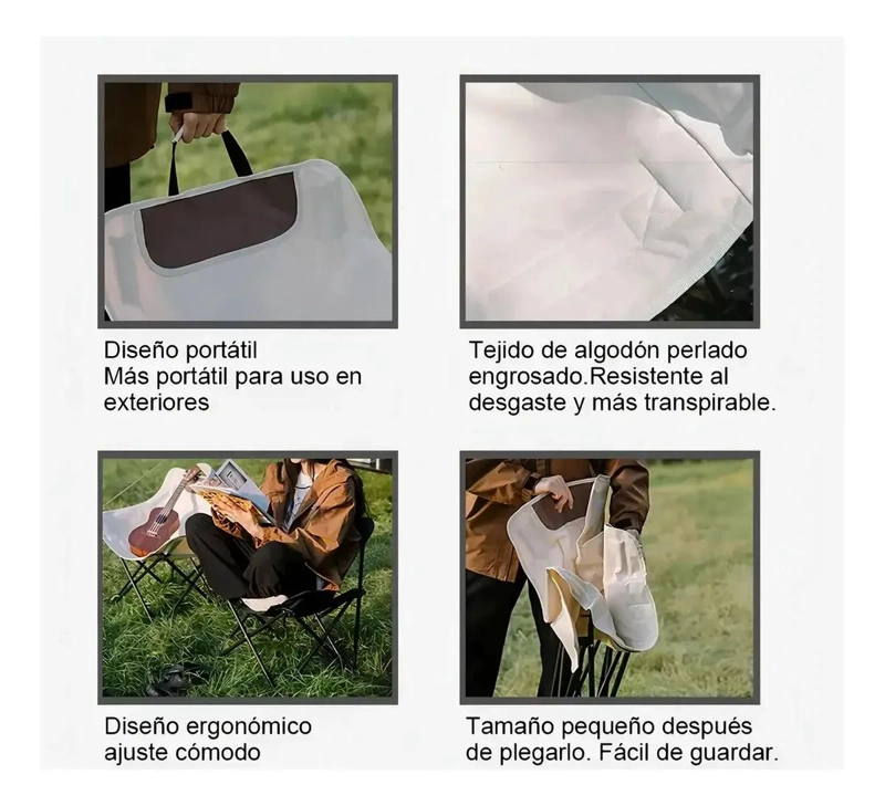 SILLA PLEGABLE DE ACERO PARA USO EXTERIOR COLOR BLANCO - 4