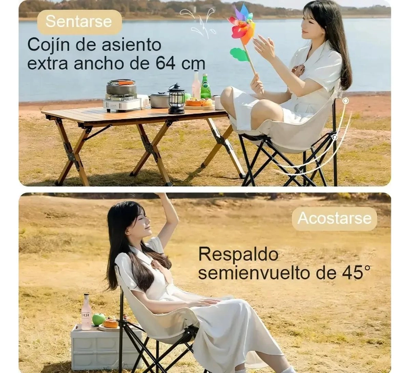 SILLA PLEGABLE DE ACERO PARA USO EXTERIOR COLOR BLANCO - 5