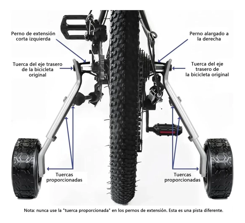 JUEGO DE RUEDAS LATERALES AUXILIARES PARA BICICLETA INFANTIL RESISTENTES Y SEGUN - 3